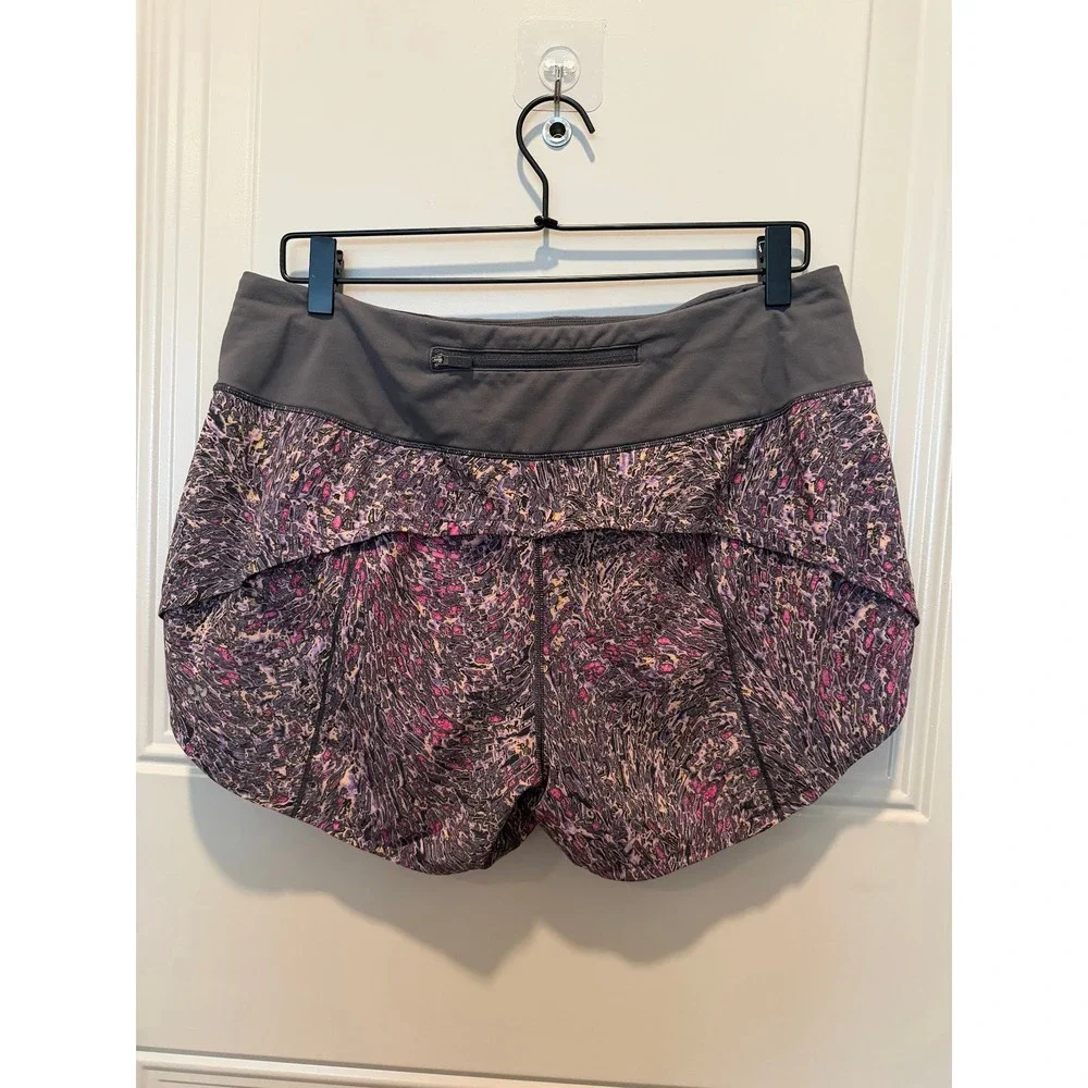Lululemon Speed Up Short‎ Size 10 Grey Purple